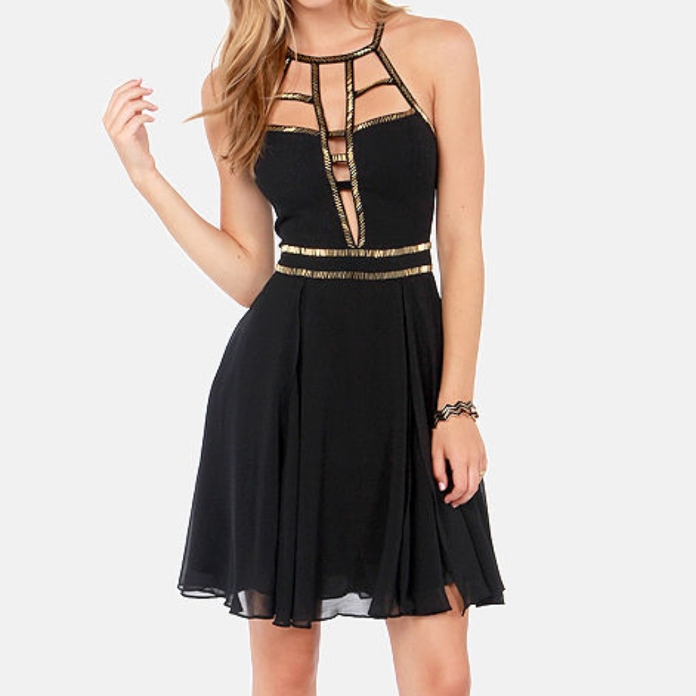 Lulu's beaded black dress